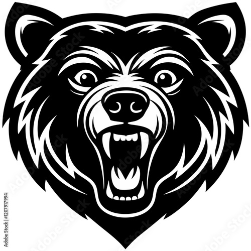 American Black Bear head mascot logo design vector

