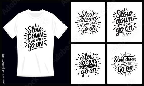 Slow Down and Enjoy Life - Don't Stress Mindfulness T-Shirt Bundle Design 