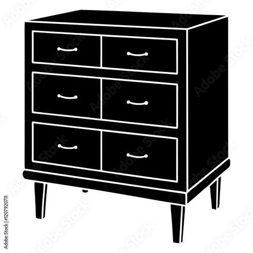chest of drawers isolated on white