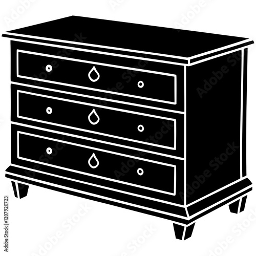 chest of drawers isolated on white