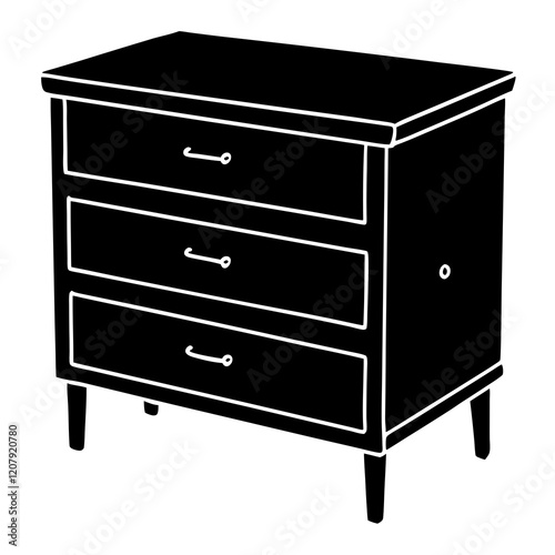 chest of drawers isolated on white