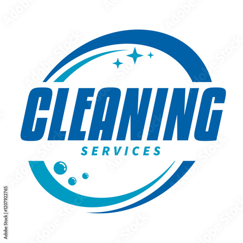 Cleaning services company logo mockup