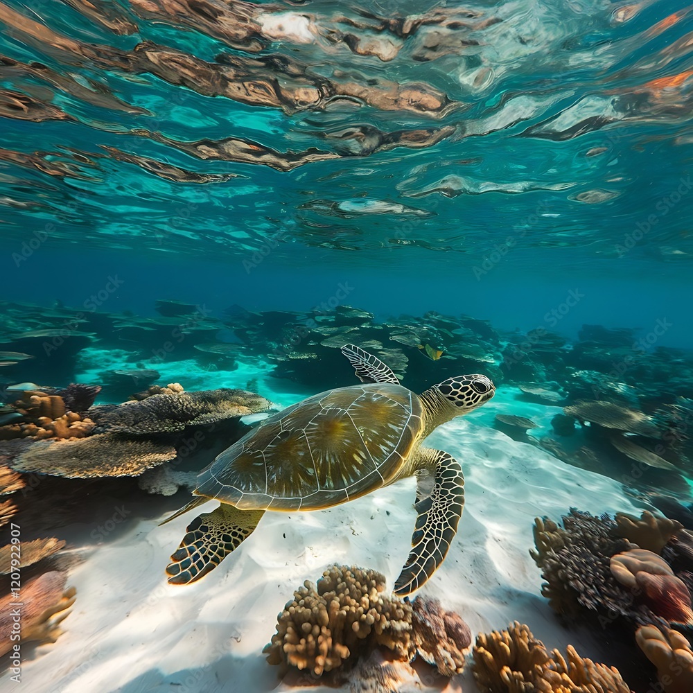 Obraz premium sea turtle swimming