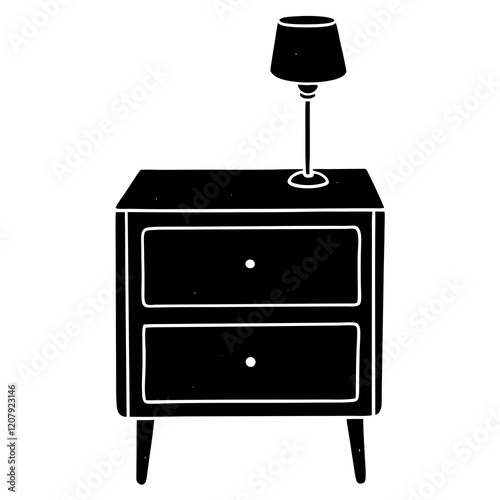 vector illustration of a nightstand