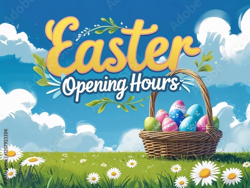 Easter Opening Hours - basket of eggs