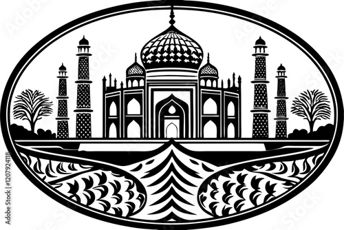 taj mahal vector illustration