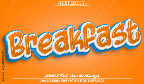 Breakfast Vector Text Effect Editable Alphabet Bkery Bread Egg Meal