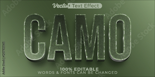 Camo Text Effect Editable Alphabet Uniform Army  Camouflage Battle Military