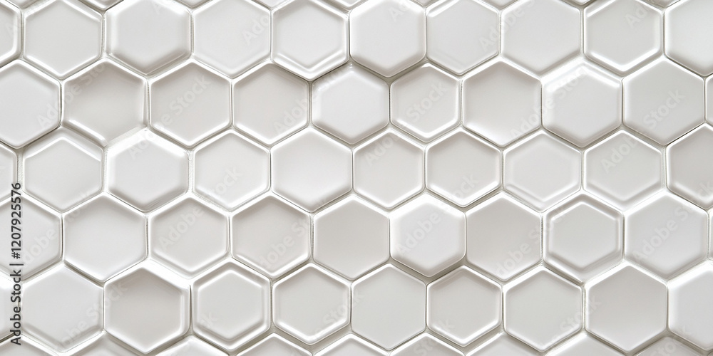 Fototapeta premium White background with a hexagonal pattern, white color tone