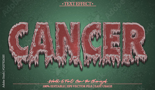 Cancer Vector Text Effect Editable Alphabet