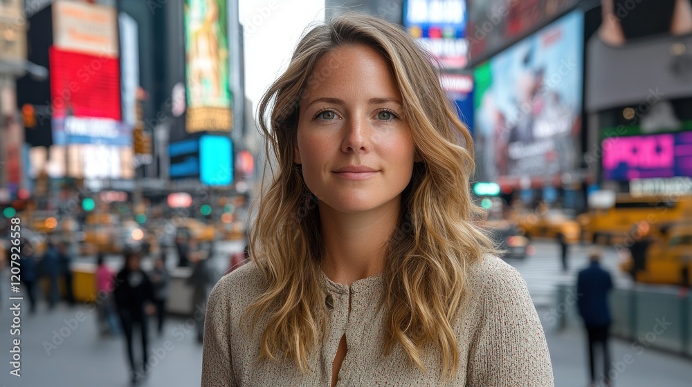 Serene Woman in Times Square, NYC Serene Woman in Times Square, NYC