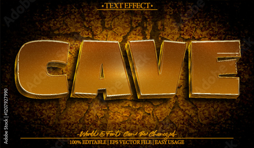 Cave Vector Text Effect Editable Alphabet Stone Prehistoric