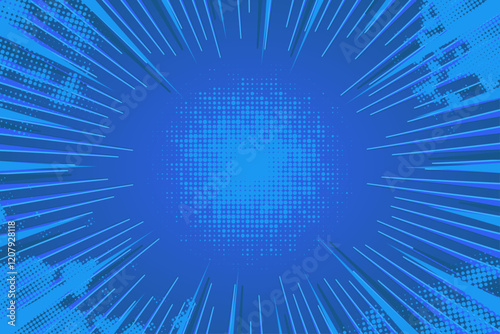 Blue comic pop abstract background.