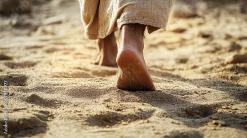 Footsteps in the sand  a man s journey following jesus on a spiritual path of faith