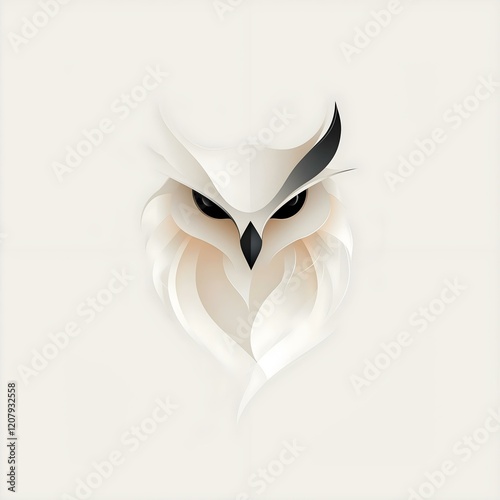 Portrait élégant d'un hibou blanc pour un logo photo