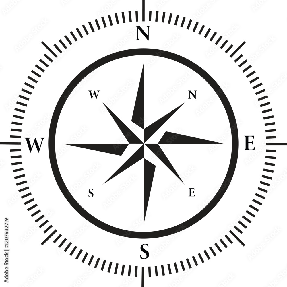 The concept of seafaring and sea travel. Compass flat style icon on isolated white background. The concept of seafaring and sea travel. Compass flat style icon on isolated white background.