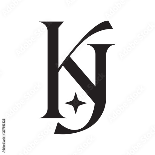 Letter KJ or JK vector logo design for luxury and startup. 標誌設計, ロゴデザイン, Diseño de logotipo