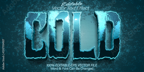 Cold Vector Text Effect Editable Alphabet Ice Frozen Freezer Winter