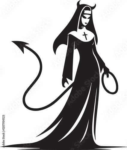Evil Nun Vector Silhouette Design
