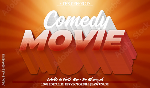 Comedy Movie Vector Text Effect Editable Alphabet Concert Standup Comedian Musical Cartoon Laugh Red