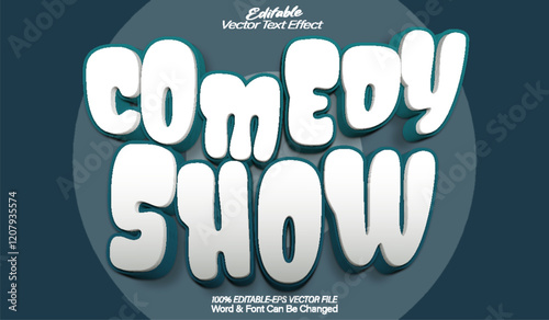 Comedy Show  Vector Text Effect Editable Alphabet Concert Standup Comedian Musical Cartoon Laugh Red