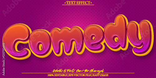 Comedy Vector Text Effect Editable Alphabet Concert Standup Comedian Musical Cartoon Laugh Red