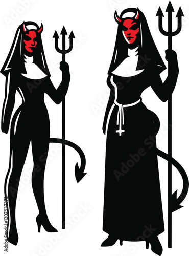 Evil Nun Vector Silhouette Design
