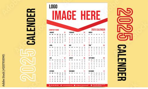 2025 United States Wall Calendar – Customizable Design Ideal for Office and Home Use, Perfect for Daily Planning and Organization with a Sleek and Professional Layout