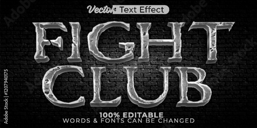 Fight Club Vector Text Effect Editable Alphabet Conflict Battle Boxing War