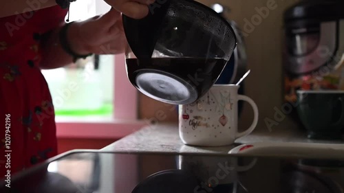 morning coffee making. morning kitchen. coffee time