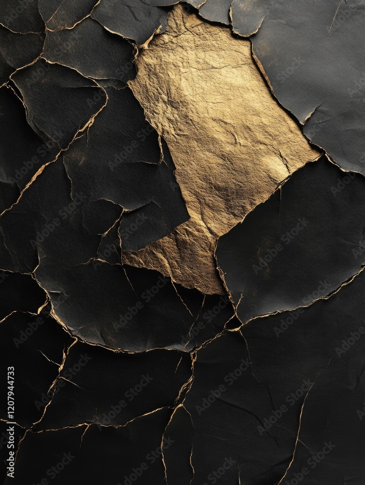 Naklejka premium Golden Cracked Texture Overlay