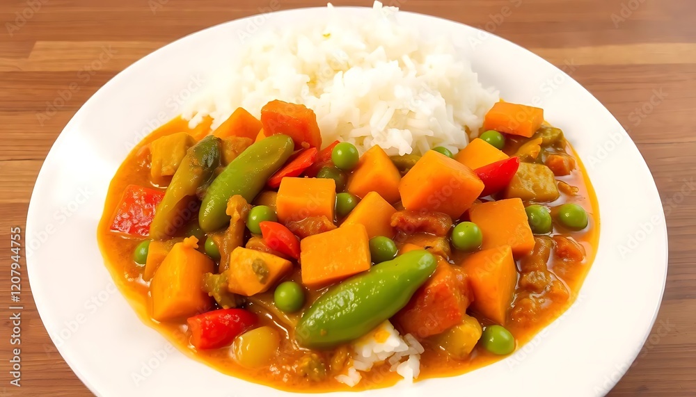 Delicious Sweet Potato Vegetable Curry with Rice Delicious Sweet Potato Vegetable Curry with Rice