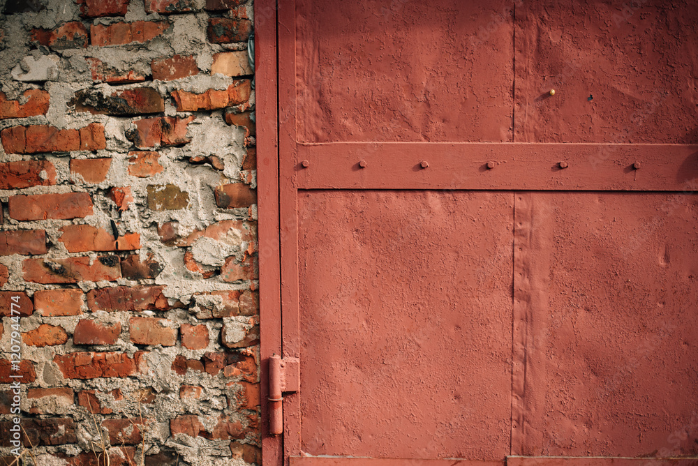 garage doors near brick wall