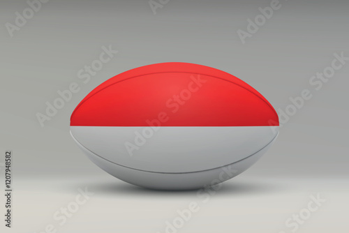 Indonesia Rugby Ball with National Flag Design