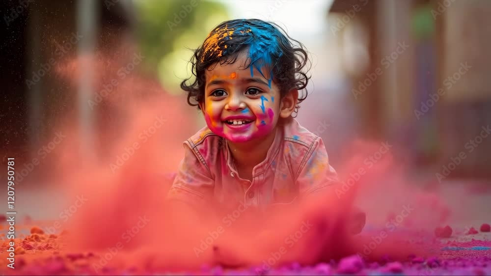 Experience the magical celebration of Holi with playful moments of joy, colorful gulal powder, and traditional music as families come together during this vibrant spring festival.