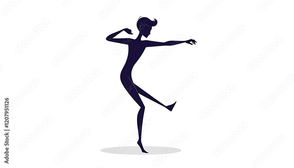 Dynamic Dancer Silhouette Graphic Design Art