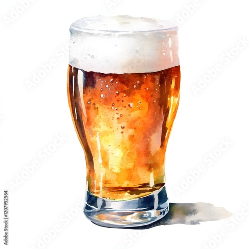 Beer mug clipart. Watercolor illustration. Illustrative Clipart Collection illustration