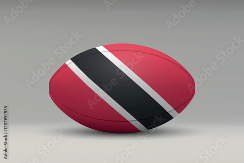 Free Download Trinidad & Tobago Rugby Ball with National Flag Design - GFXLoad