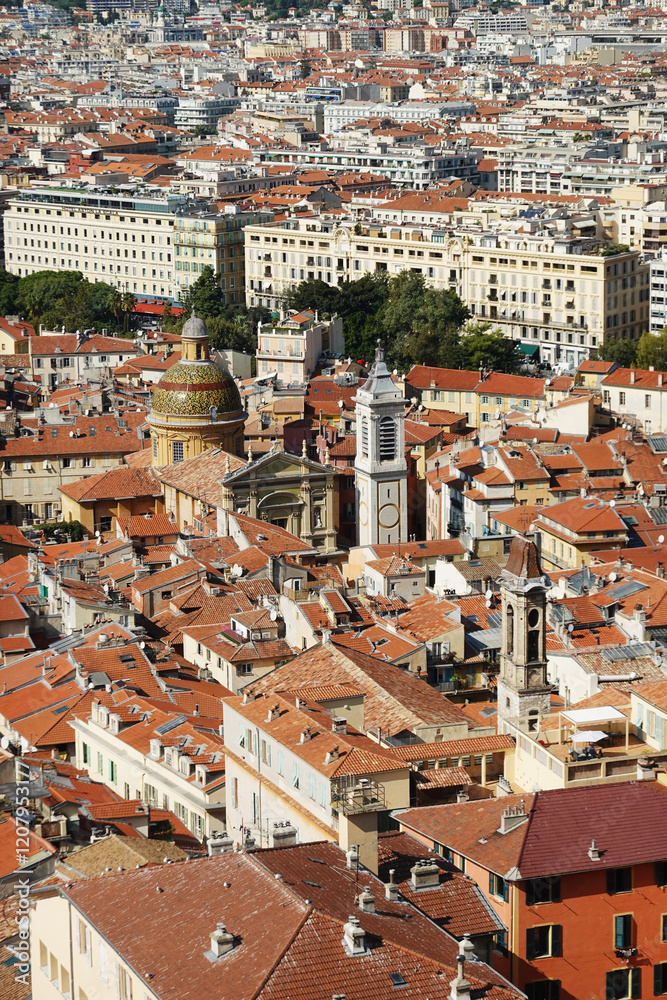 Panorama of Nice opening from the Castle hill, France Panorama of Nice opening from the Castle hill, France