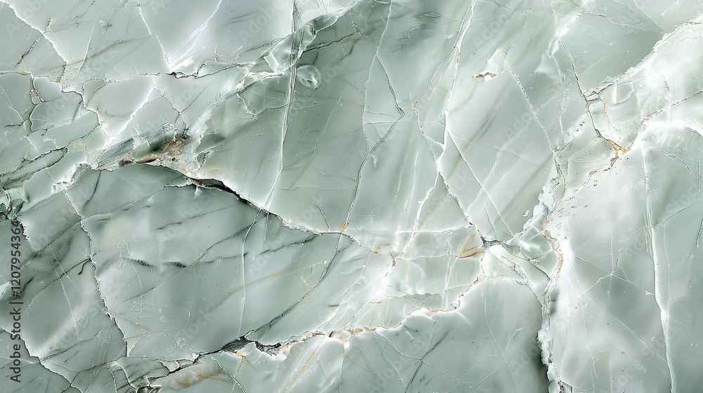 Fototapeta premium A close-up view of elegant light green marble with intricate veining patterns.