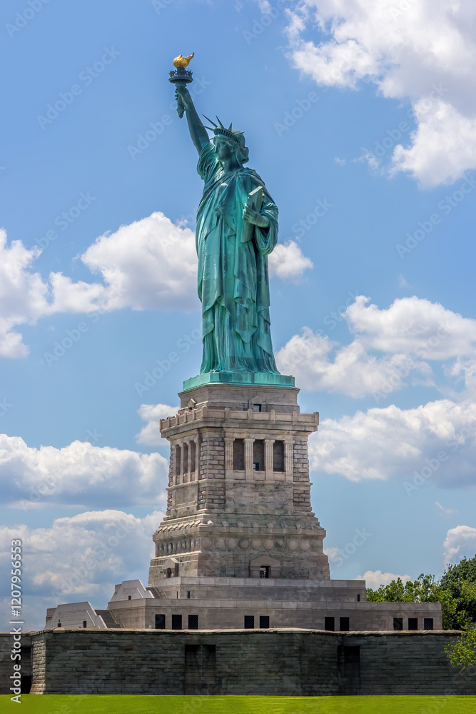 Fototapeta premium The statue of Liberty under a blue sky on a summr day
