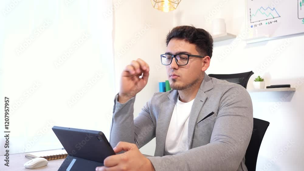 businessman concepts in office. executive using digital tablet to concretize his ideas businessman concepts in office. executive using digital tablet to concretize his ideas