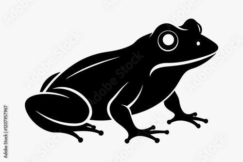 Frog Black and White Isolated Icon Vector illustration
