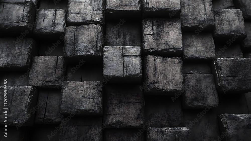 Abstract Dark Rectangular Block Pattern Texture
