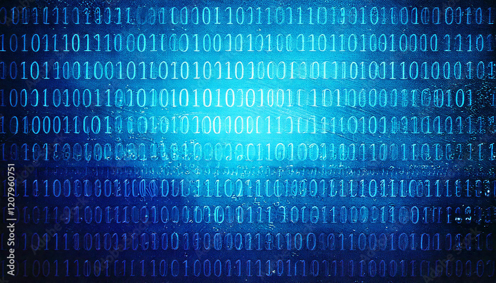 Abstract Blue Binary Software Programming Code Background. Random Parts of Program Code. Digital Data Technology Concept. Random Binary Data Matrix Wide Vector Illustration. Abstract Blue Binary Software Programming Code Background. Random Parts of Program Code. Digital Data Technology Concept. Random Binary Data Matrix Wide Vector Illustration.