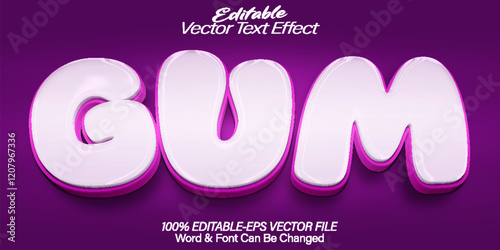 Gum Vector Text Effect Editable Alphabet Pink Candy Sweet Bubblegum Bonbon