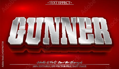 Gunner Vector Text Effect Editable Alphabet Green Soldier Gun Rifle