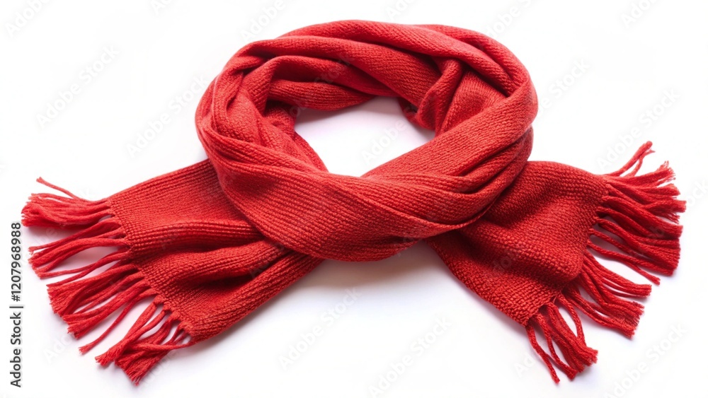 Red scarf isoleted on white 
