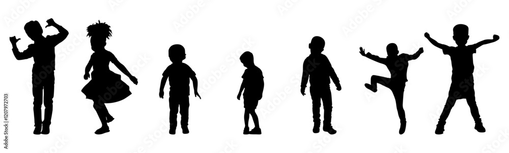 Little child vector Black and White set. Little child vector Black and White set.