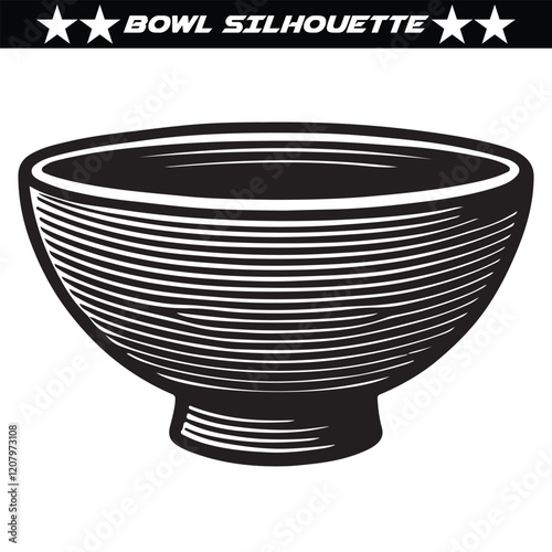 Bowl silhouette vector illustration isolated on a white background